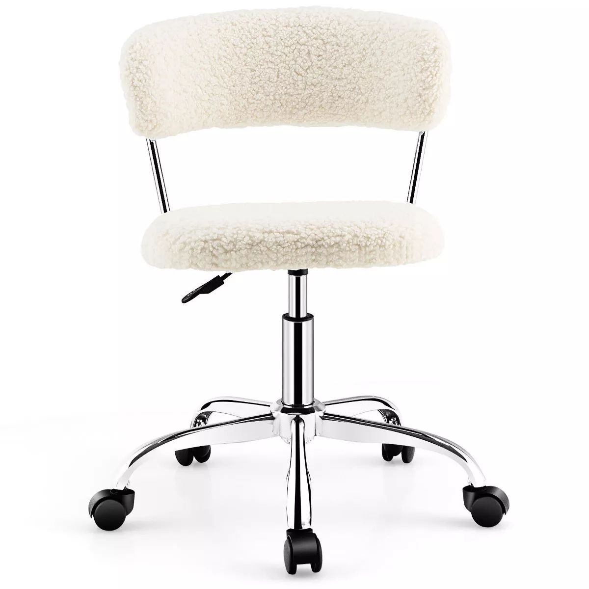 Costway Computer Desk Chair Adjustable Faux Fur Office Chair Swivel Vanity Chair | Target