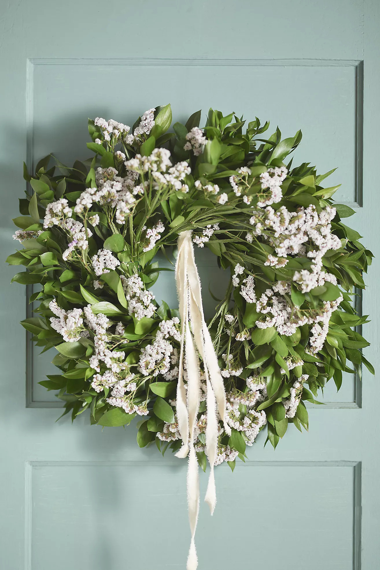 Fresh Ruscus + Statice Wreath | Anthropologie (US)