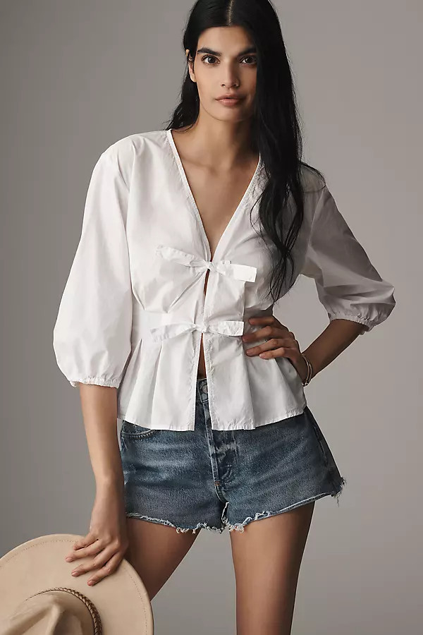 Velvet by Graham & Spencer Riri Poplin Blouse | Anthropologie (US)