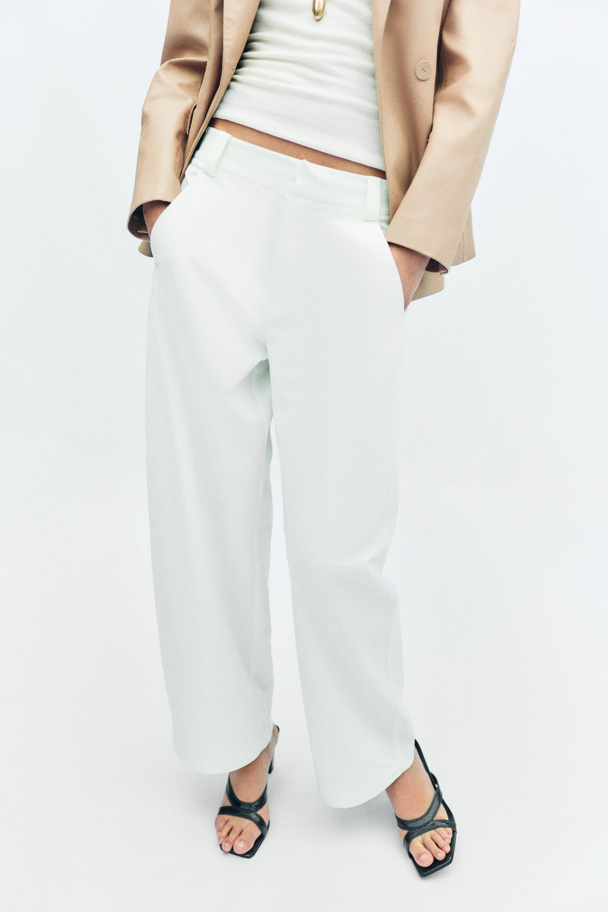 DescriptionColourCompositionMeasurementsLow-rise trousers with front pockets and rear patch pocke... | Zara AU
