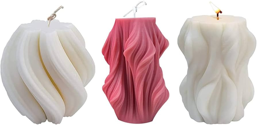 Navani Wave Rotation, 3 Pack Twist Candle Mold, Geometric Irregular Silicone Mold for Home Decora... | Amazon (US)
