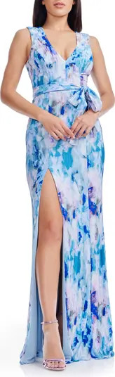 Sandra Plissé Sleeveless Gown | Nordstrom