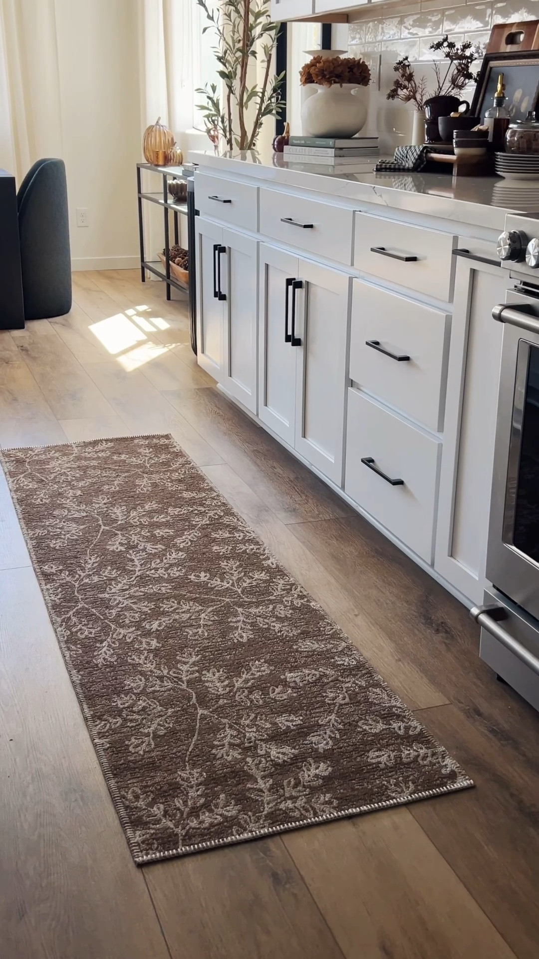 (Description calls this rug “rust” but it reads Brown in Home) Pretty neutral rug Brown kitchen runner rug, neutral kitchen rug, vintage-inspired runner, washable kitchen runner, distressed area rug, farmhouse kitchen rug, traditional runner rug, taupe and cream rug, nonslip kitchen rug, long kitchen runner, neutral home decor, cozy fall kitchen decor and modern traditional kitchen styling.

#LTKSeasonal #LTKHome