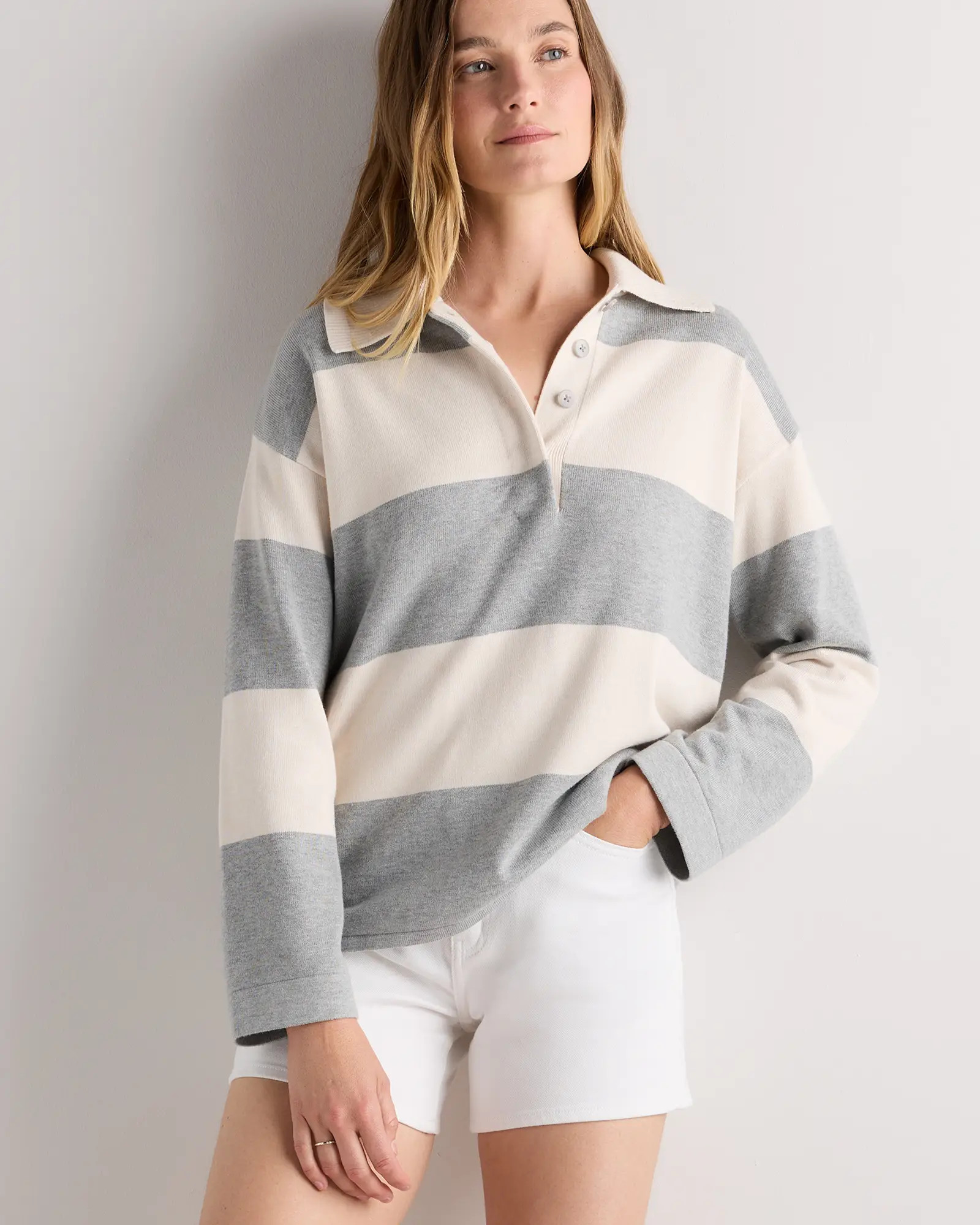 Cotton Cashmere Rugby Polo Sweater | Quince