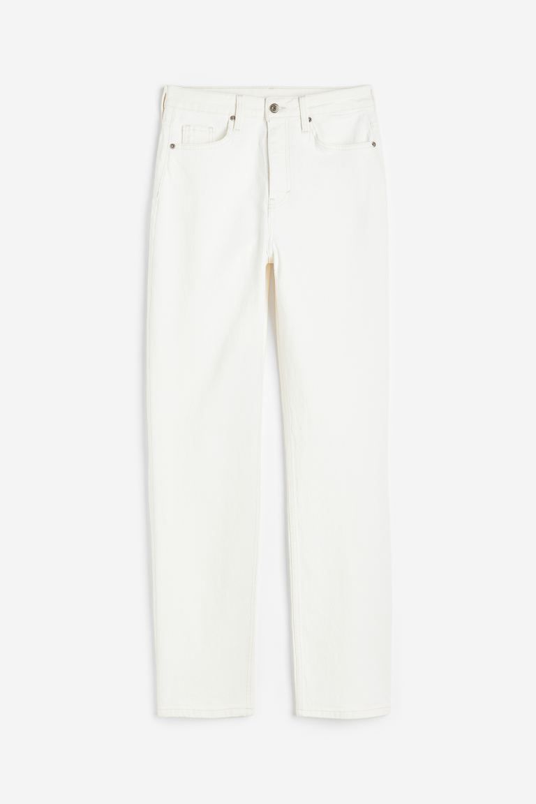 Curvy Fit Straight High Jeans - White - Ladies | H&M US | H&M (US + CA)