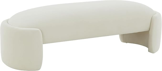 Tov Furniture Toledo Cream Velvet Bench Cream | Amazon (US)