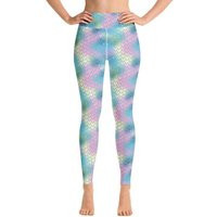 Mermaid Scales Yoga Leggings, Ombre Iridescence High Waist Workout Leggings | Etsy (UK)