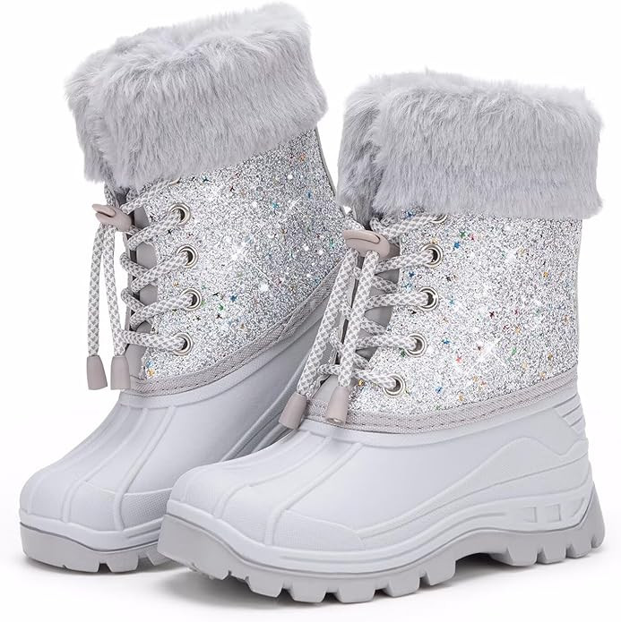 EUXTERPA Kids Winter Boots Girls Boys Warm Snow Boots Children Outdoor Waterproof Boots | Amazon (US)