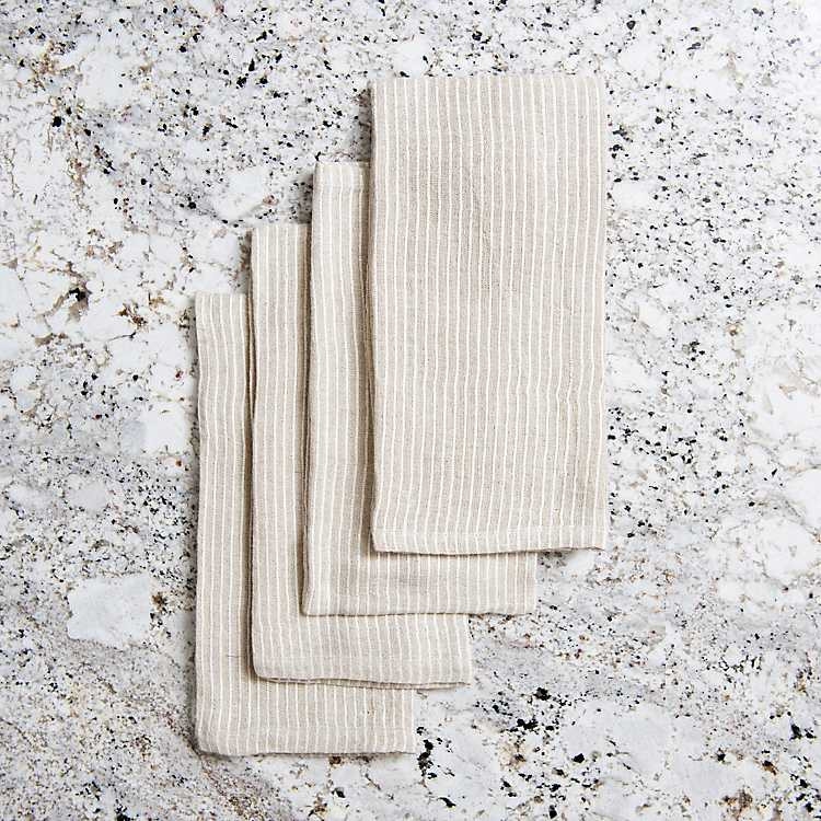 Lilly Natural Striped Napkins, Set of 4 | Kirkland's Home