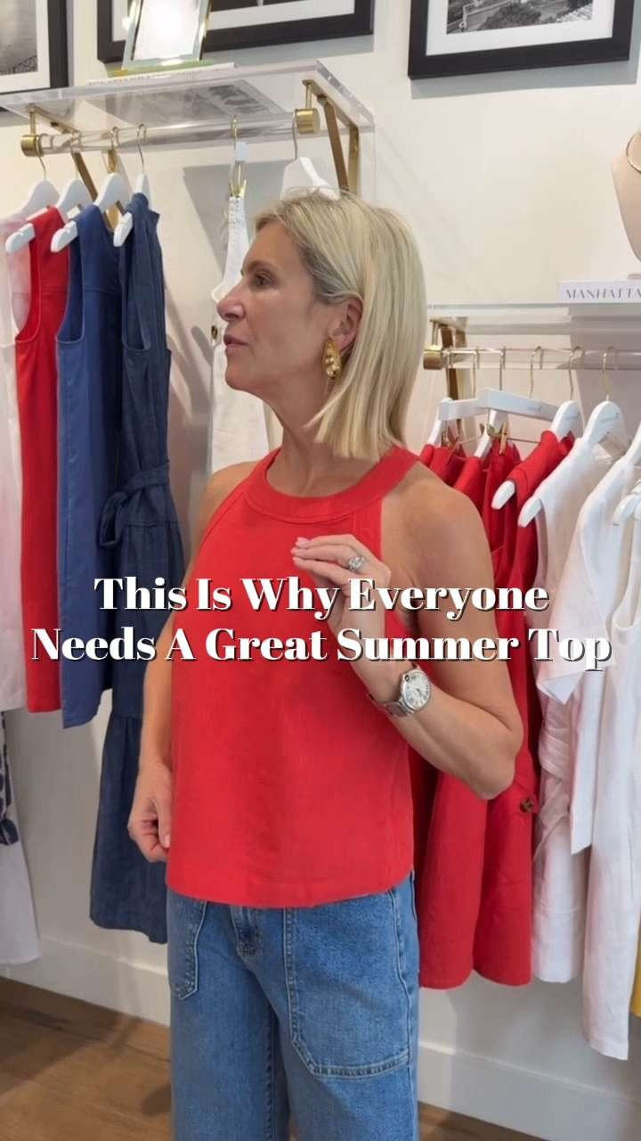 This is why everyone needs a great summer top.

The right top can do so much heavy lifting in your closet. It works with jeans, shorts, skirts, white denim, and somehow makes getting dressed feel effortless. I especially love this one because it gives you coverage where you want it, has the cutest detail in the back, and feels classic enough that I know I'll wear it for years. 

 #LTKdayinmylife #LTKgrwm #LTKootd