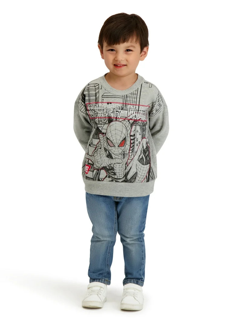 Spiderman Toddler Boy Long Sleeve Crewneck, Sizes 12M-5T | Walmart (US)