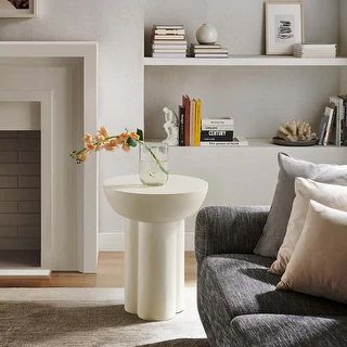 Caspian Round Concrete Side Table - Bed Bath & Beyond - 39886974 | Bed Bath & Beyond