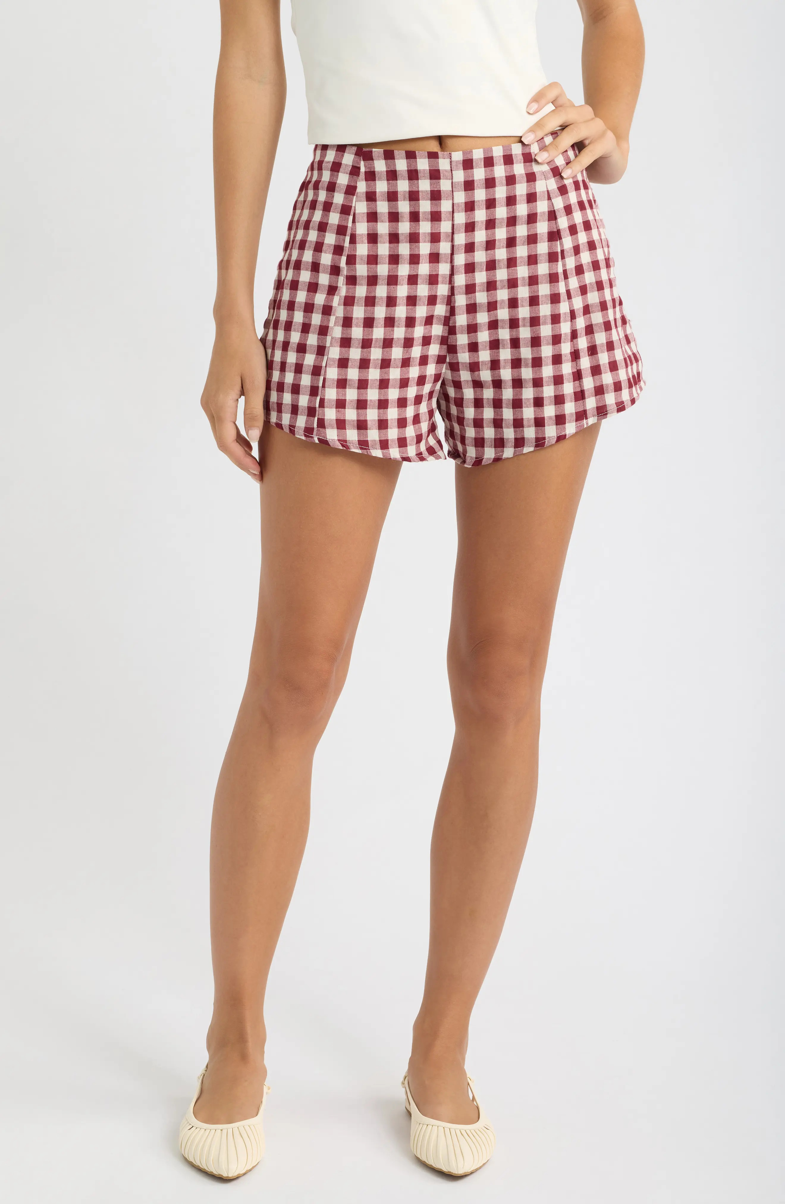 Petal & Pup Landon Gingham High Rise Shorts (Women) | Nordstrom | Nordstrom