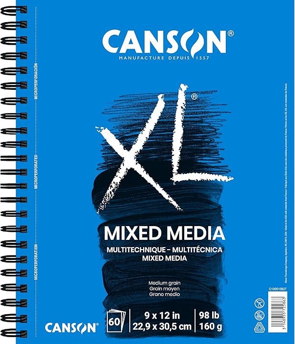 Canson XL Series Mixed Media Pad, Side Wire, 9x12 inches, 60 Sheets – Heavyweight Art Paper for... | Amazon (US)