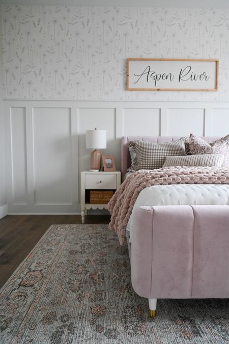 A toddlers bedroom doesn't necessarily need a lot but it still needs to feel like home!

Home  Home decor  Home favorites  Toddlers room  Kids room  Bed  Bed frame  Nightstand  Lighting  Decorative box  Area rug  Rug  Pink  White furniture  Personalized sign

#LTKstyletip #LTKhome #LTKkids