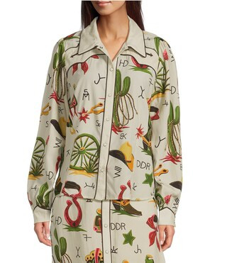 Double D Ranch Coordinating Atomic Ranch Point Collar Long Sleeve Snap Front Shirt | Dillard's | Dillard's