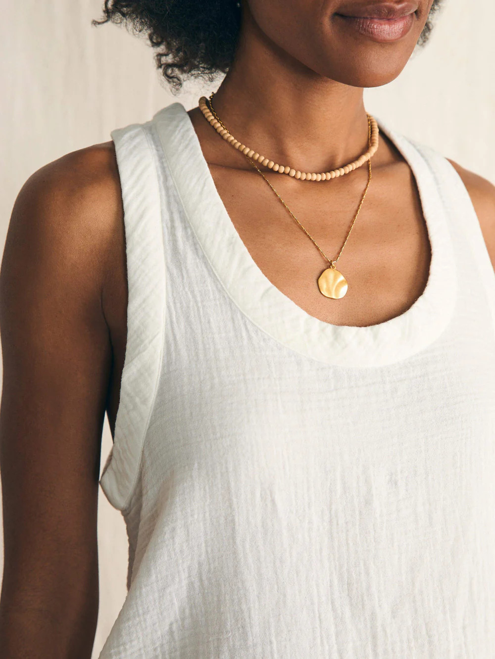 Dream Cotton Gauze Scoop Neck Tank | Faherty