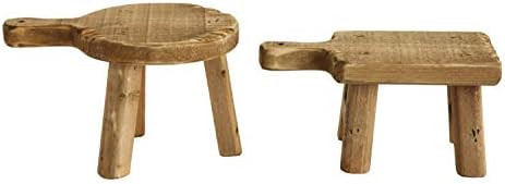 Creative Co-Op Rectangle Wood Pedestal with Handle, Small, Brown | Amazon (US)