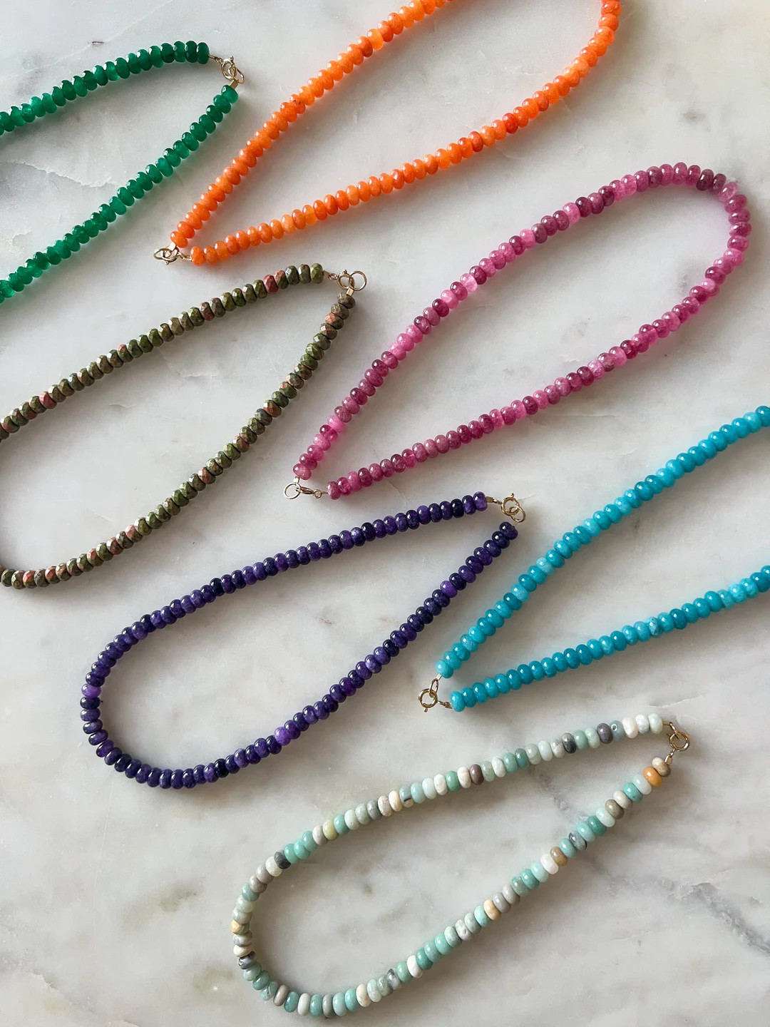 Fall Collection Gemstone Necklaces - Etsy | Etsy (US)