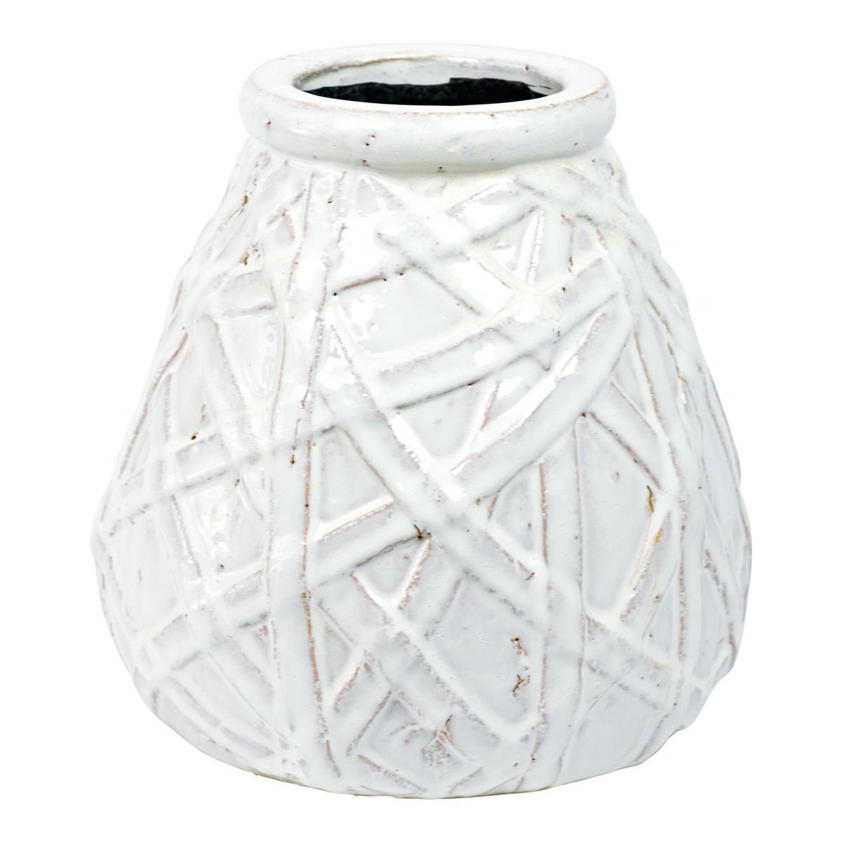 VIP Ceramic 9.5 in. White Modern Pot | Target