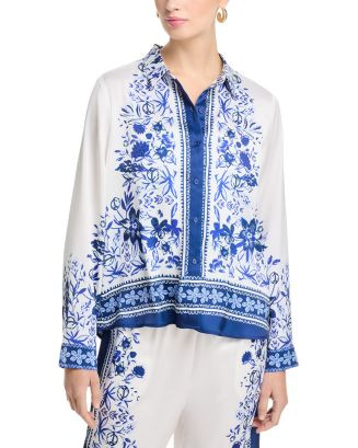 AQUA Long Sleeve Shirt - Exclusive | Bloomingdale's Women | Bloomingdale's (AU)