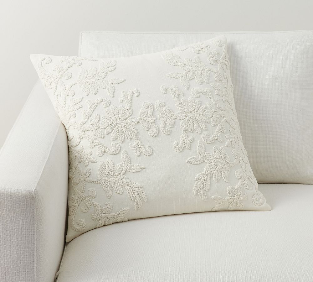 Deepika Padukone Embroidered Pillow - Ivory | Pottery Barn (US)