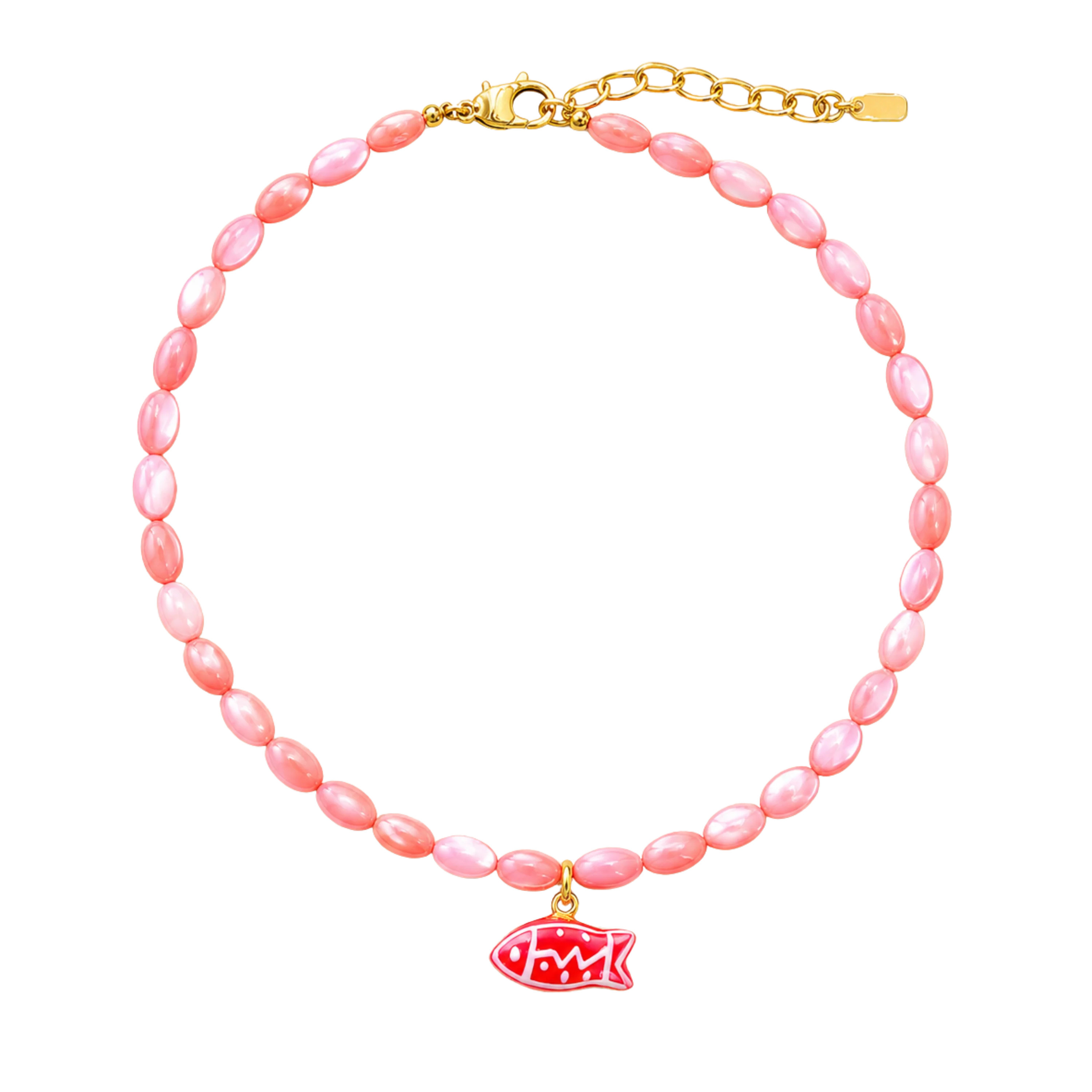 Cotton Candy Beaded Fish Necklace | Logan Tay