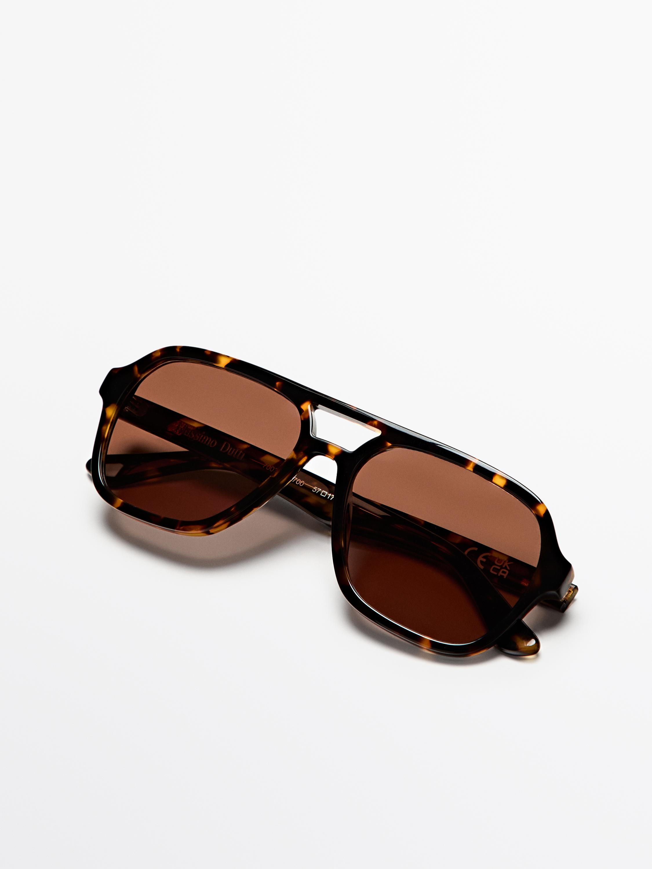 Tortoiseshell-effect aviator sunglasses | Zara US