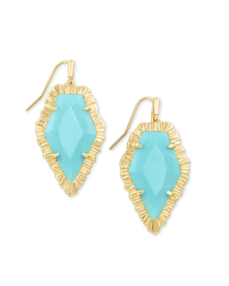 Tessa Gold Drop Earrings in Light Blue Magnesite | Kendra Scott
