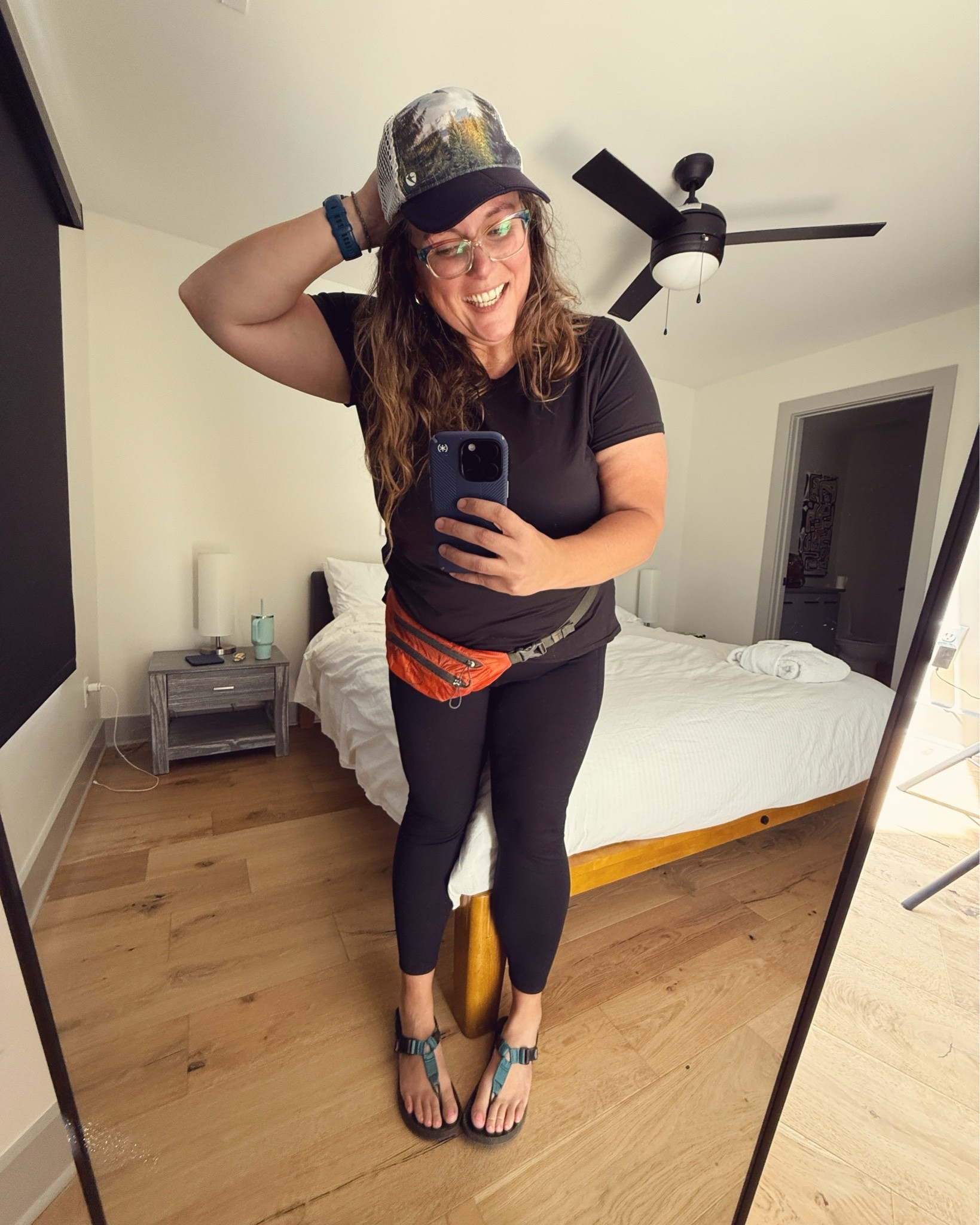 I love a comfy, easy outfit for exploring days while on vacation. This outfit was perfect for walking around and exploring NW Arkansas. I walked all over downtown, to Crystal Bridges, and back to my Airbnb. The pouch holds just what I need for a day exploring and  the pants are a chafe free option with pockets big enough for a cell phone. Winning.

#LTKOver40 #LTKActive #LTKTravel