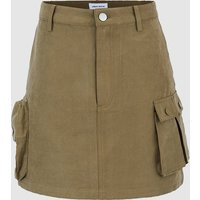 Flap Pocket Mini Skirt - Khaki / S | Urban Revivo