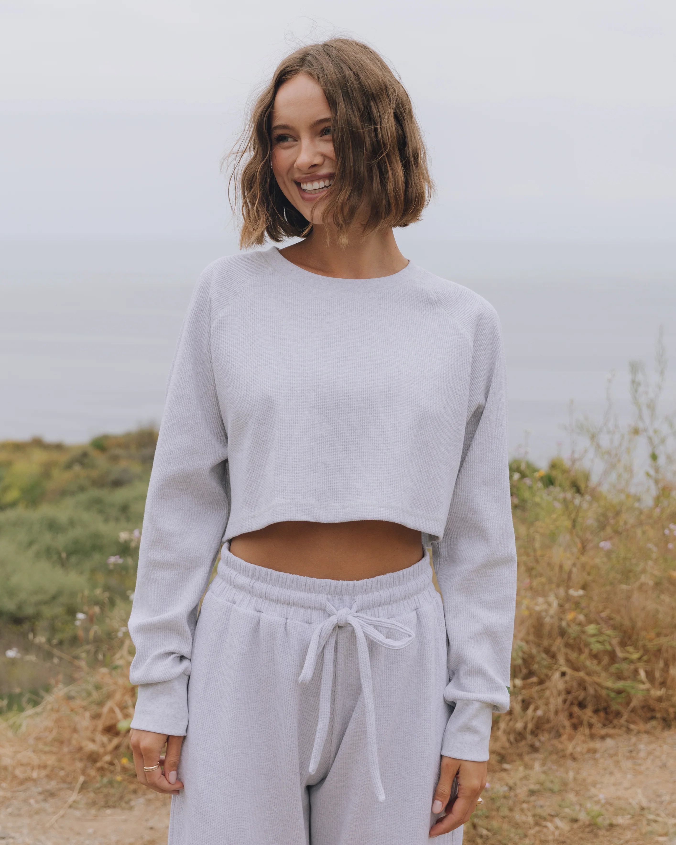 Cropped Thermal - Light Grey | Daily Drills