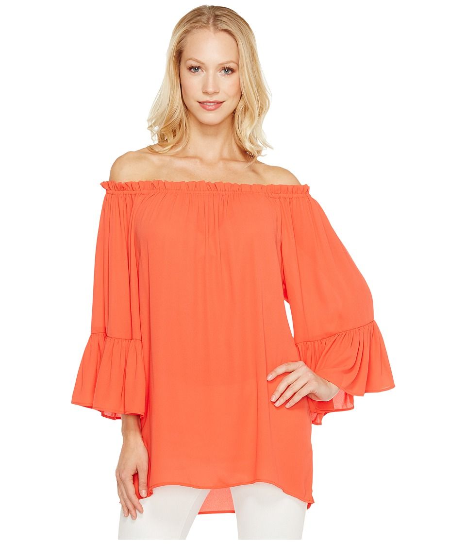 Karen Kane - Convertible Off the Shoulder Top (Orange) Women's Clothing | 6pm