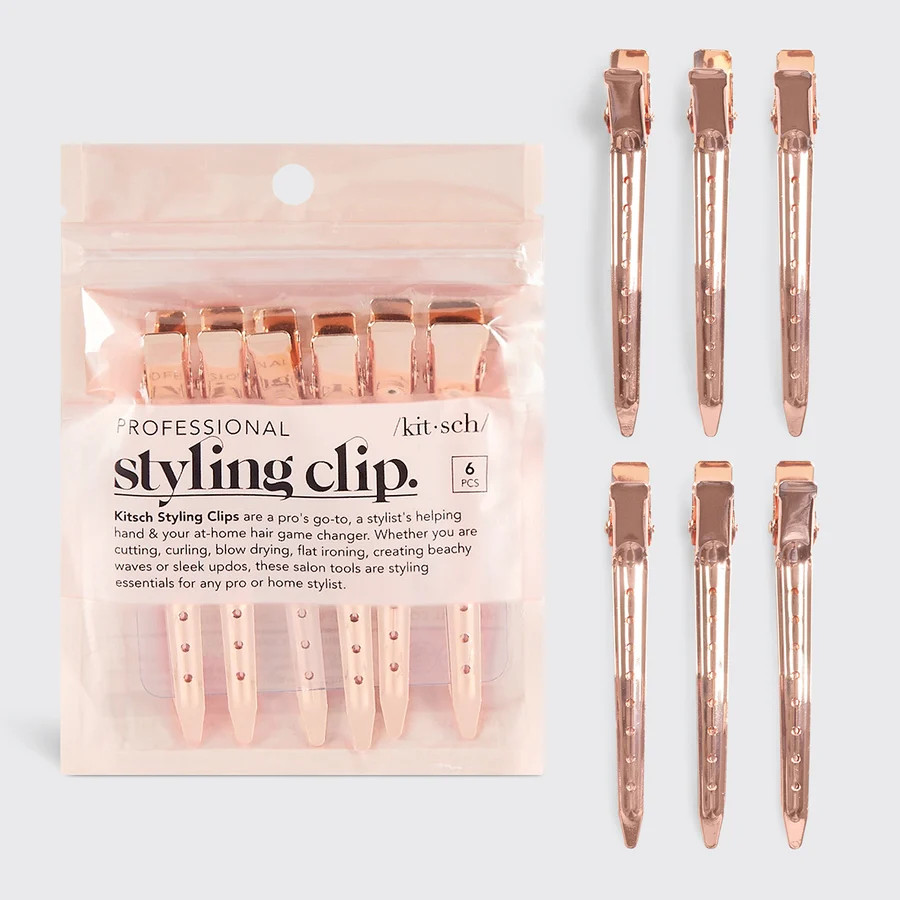 Rose Gold Styling Hair Clips 6pc Set | KITSCH | Kitsch