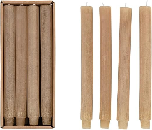 Creative Co-Op Unscented Pleated Taper Candles in Box, Set of 12 | Amazon (US)