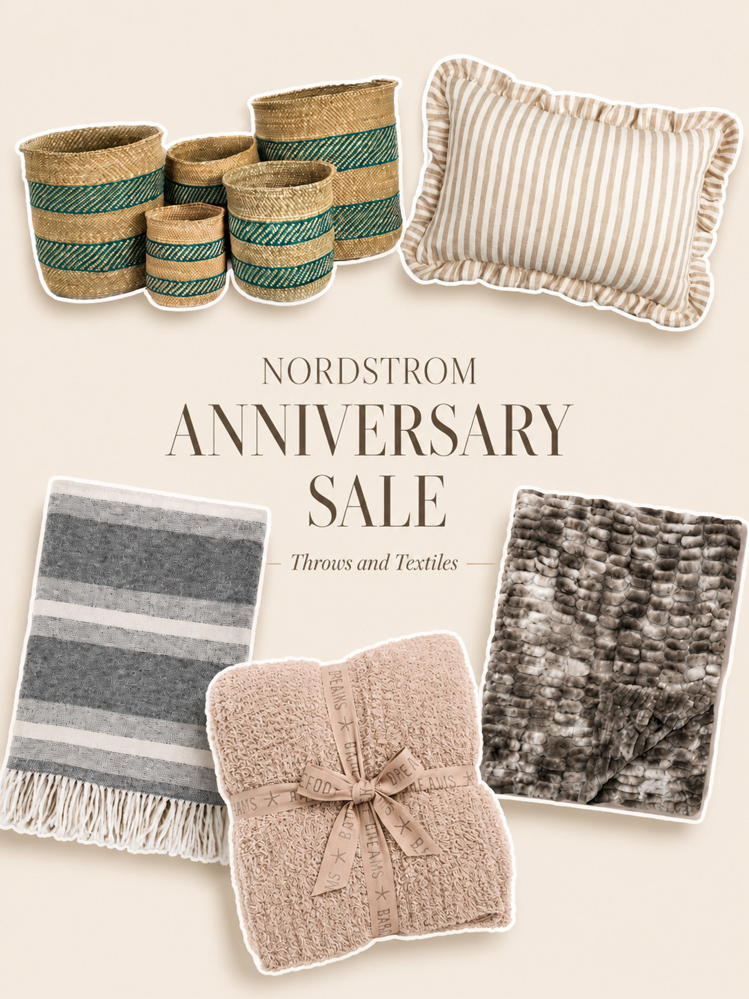 Cozy textures, neutral tones, and easy home updates for the Nordstrom Anniversary Sale. These woven baskets, soft throws, and striped pillows are perfect for refreshing a bedroom or living room without changing the whole space. Save your favorites before they sell out.

#NordstromAnniversarySale #HomeDecorFinds #CozyHome #NeutralHomeDecor #ThrowsAndTextiles #BedroomDecor #LivingRoomStyle #HomeRefresh 

 #LTKOver40 #LTKHome #LTKSaleAlert
