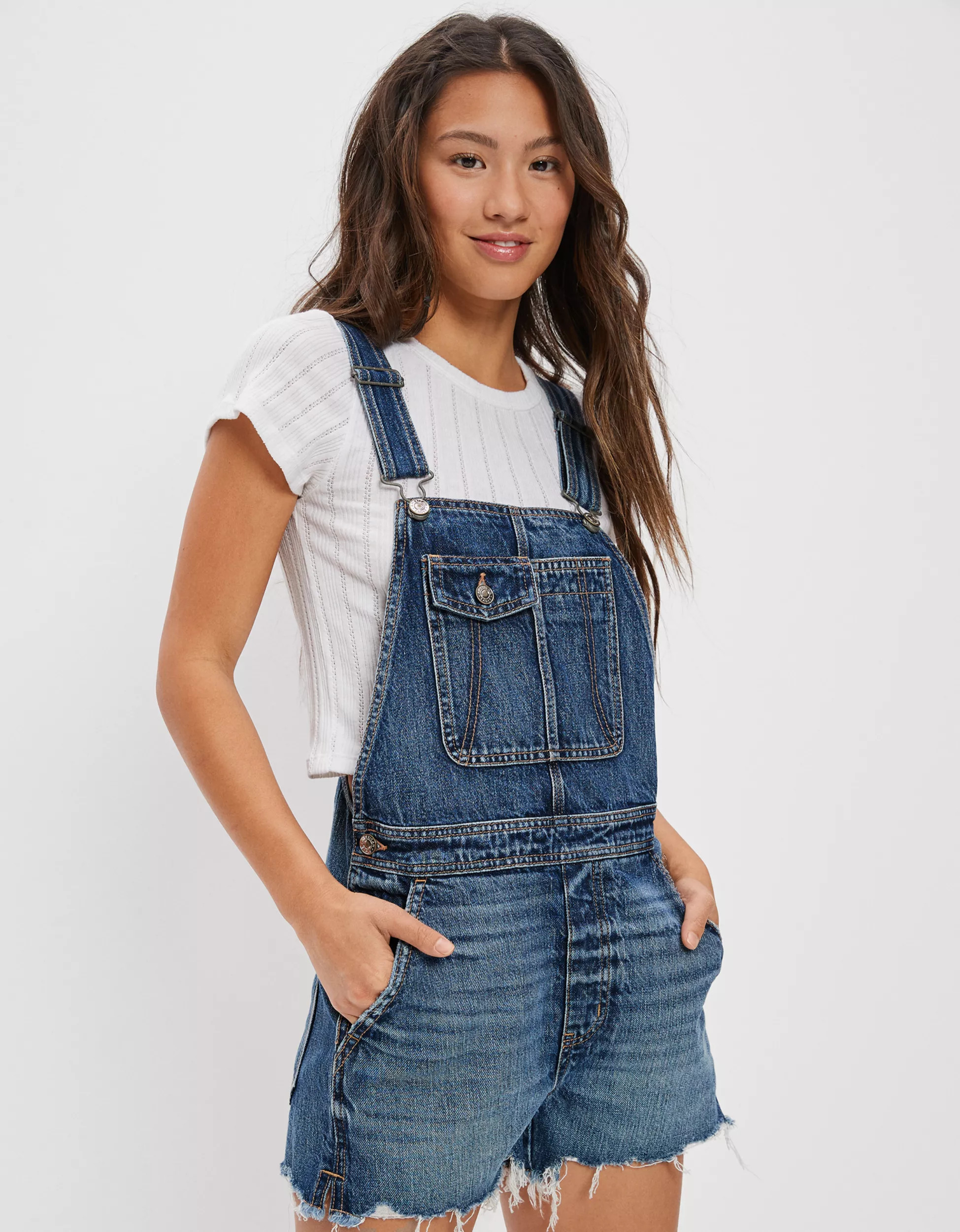 AE Denim Baggy Overall Short | American Eagle Outfitters (US & CA)
