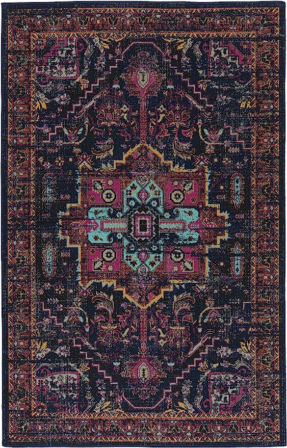 Kaleen Zuma Beach Collection 5'3" x 7'3" Modern Southwestern Area Rug,Navy | Amazon (US)