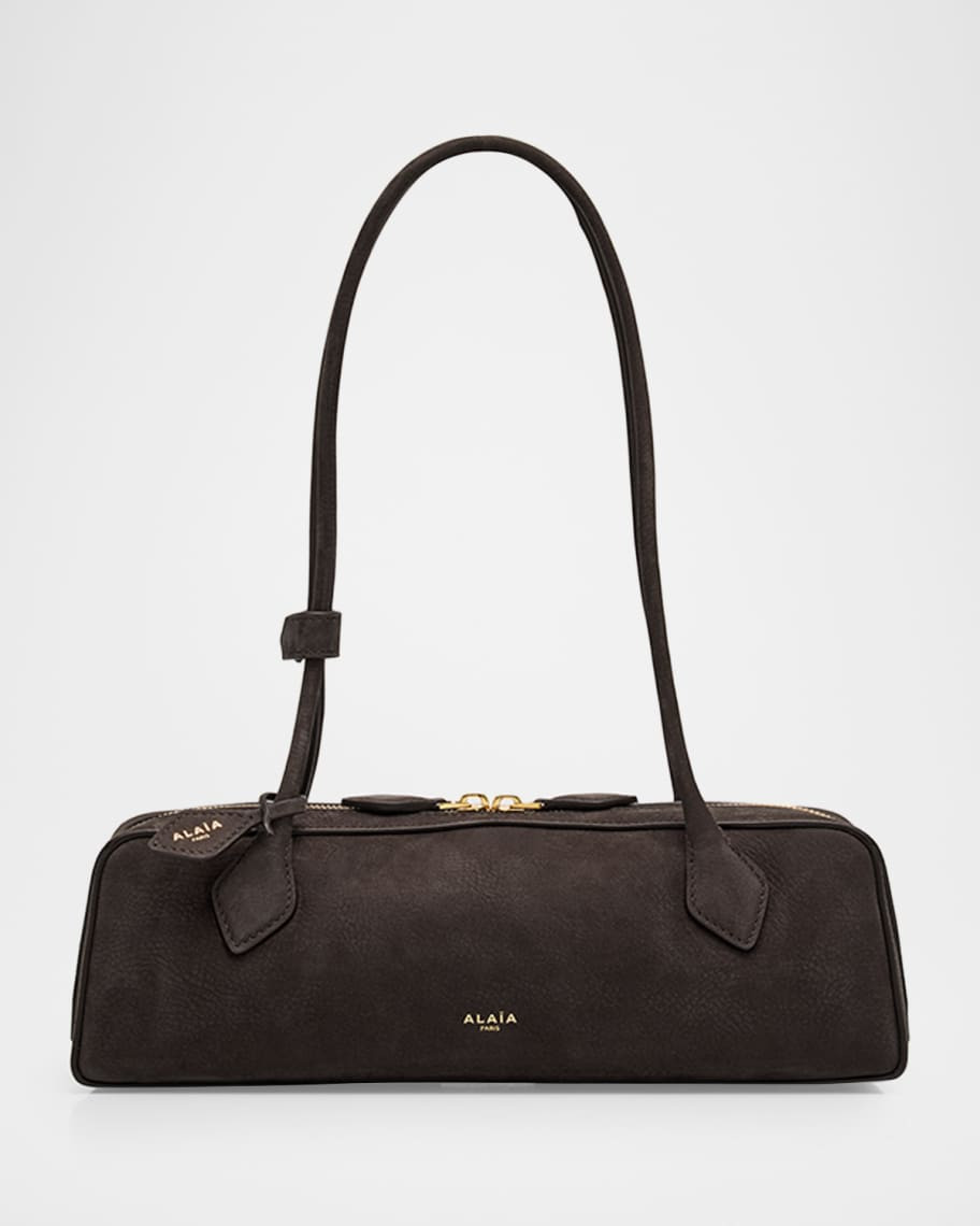 ALAIA Le Teckel Medium Suede Shoulder Bag | Neiman Marcus
