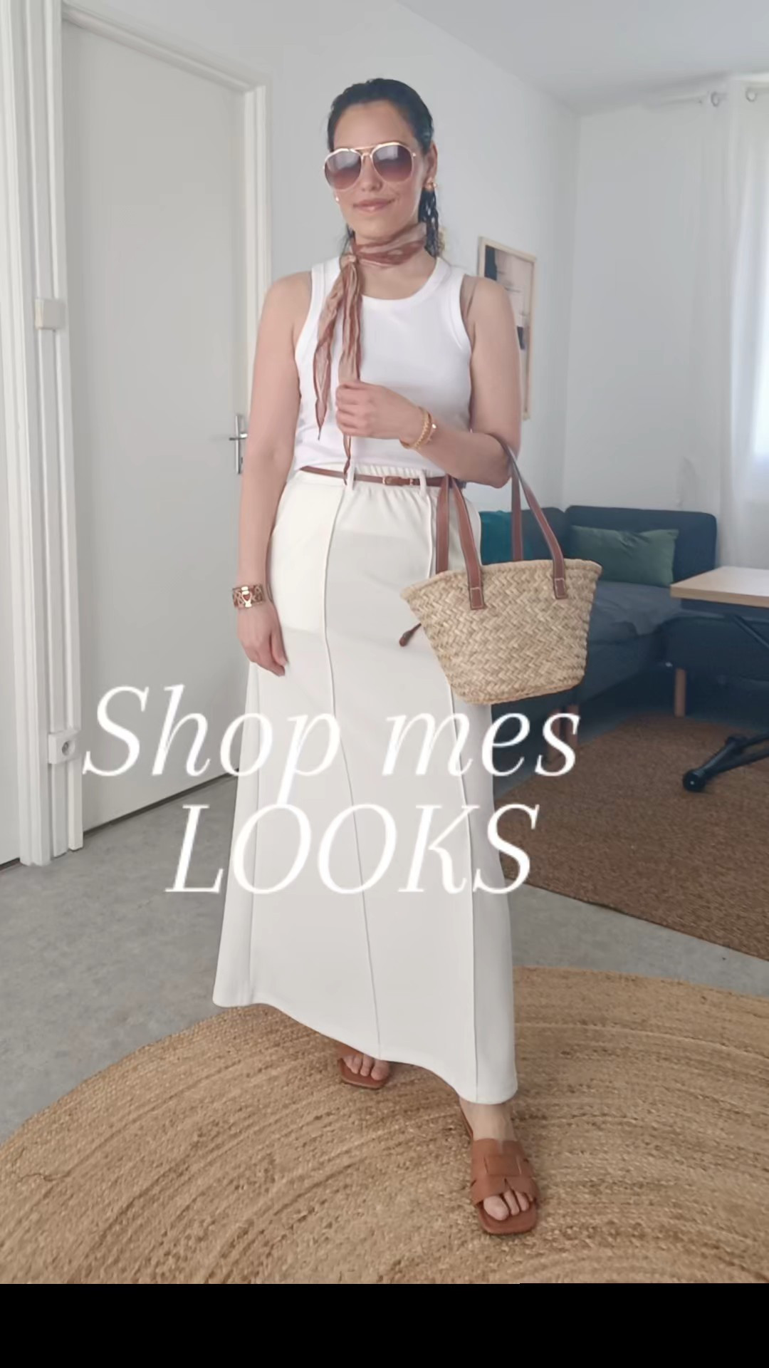 ✨ Neutral tones, effortless elegance & timeless details 🤍☀️This look is the definition of chic minimal style for spring/summer 🌾  Wearing a white fitted tank, a flowy cream maxi skirt with a camel belt, oversized aviator sunglasses, brown sandals and my favorite woven basket bag for that effortless European summer vibe ✨The kind of outfit that always looks expensive without trying 🤎Perfect for:• brunch dates ☕  • vacation outfits ✈️  • coastal summer looks 🌊  • elevated everyday style 🤍Linked all the pieces on my LTK 🛍️  Shop the look before it sells out ✨#LTKStyle #NeutralOutfit #MinimalStyle #SummerOutfit #ElegantStyle #OldMoneyAesthetic #CapsuleWardrobe #ChicOutfit #EffortlessStyle #FashionInspo #ParisianStyle #SummerFashion #NeutralFashion #LTKFinds #OOTD

#LTKhome #LTKworkwear #LTKsummer
