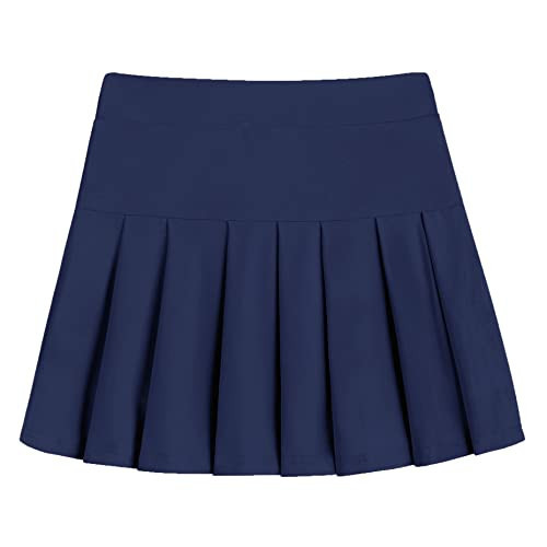 Arshiner Girls' Tennis Pleated Skirts with Shorts Golf Skort Kids Athletic Active Wear Skirts (Navy Blue, 8-9 Years) | Amazon (US)