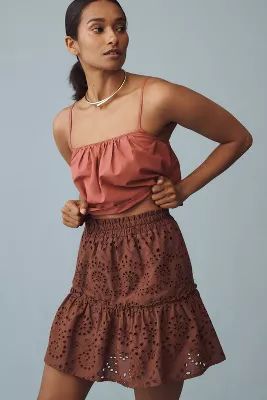 Bishop + Young Lace Ruffle Mini Skirt | Anthropologie (US)