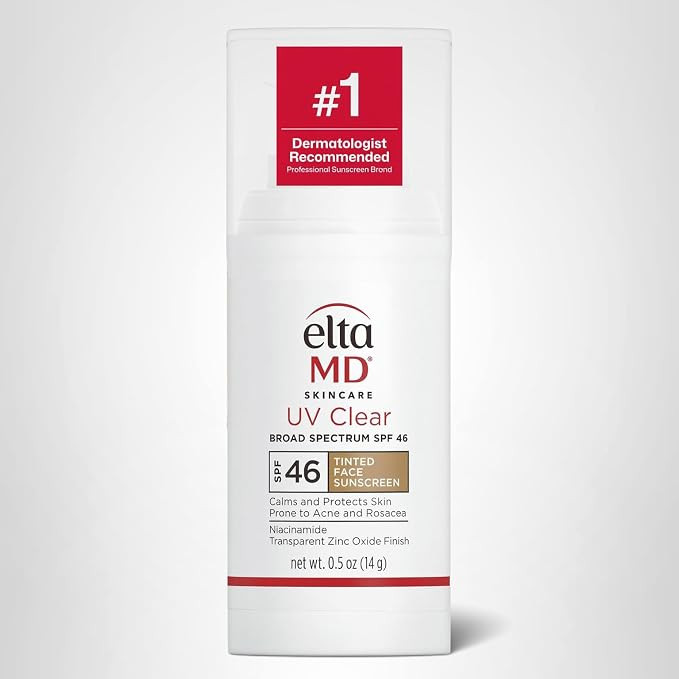 EltaMD UV Clear Tinted Face Sunscreen, SPF 46 Oil- Free Tinted Moisturizer with Zinc Oxide, Derma... | Amazon (US)