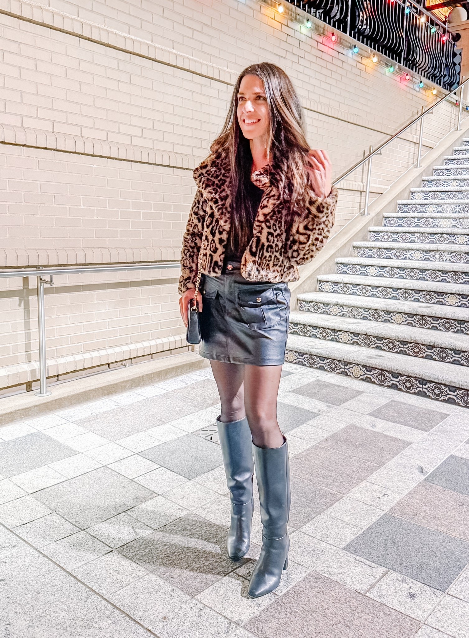 The perfect winter going out outfit. Leopard jacket, leather skirt and boots. 

#LTKSeasonal #LTKFindsUnder50 #LTKootd