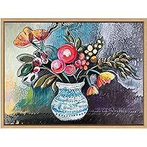 Kate and Laurel Sylvie Whimsy Still Life Framed Canvas Wall Art by Sara Annapolen, 18x24 Natural,... | Amazon (US)