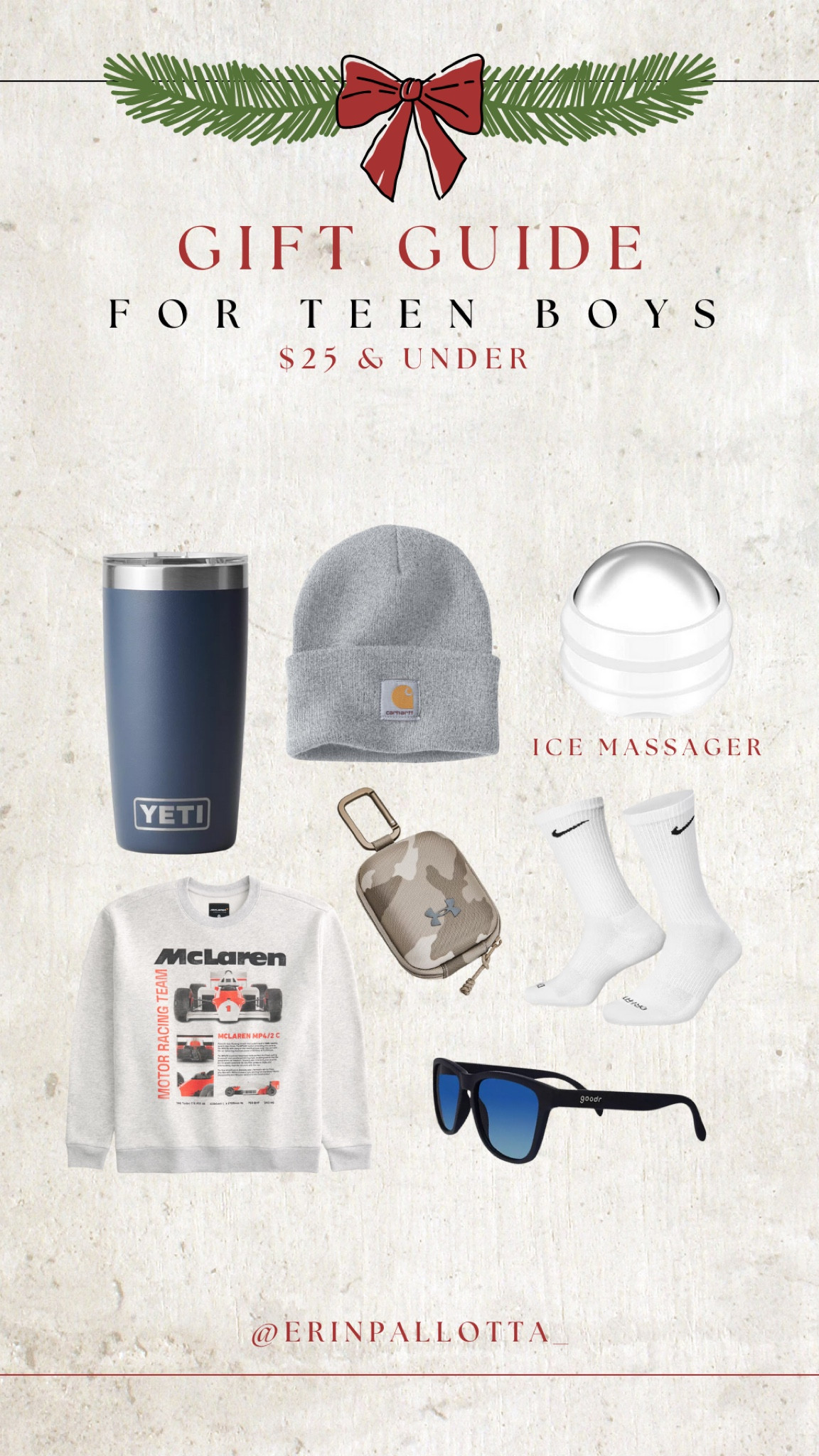 Gifts for teen boys under $25! The McLaren crewneck is on clearance and the ice massager is great for athletes.

#LTKGiftGuide #LTKCyberWeek #LTKHoliday