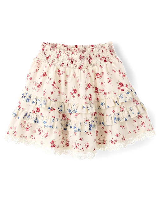 Girls Floral Tiered Ruffle Skort - Nantucket Charm - CREAM | Gymboree | Gymboree
