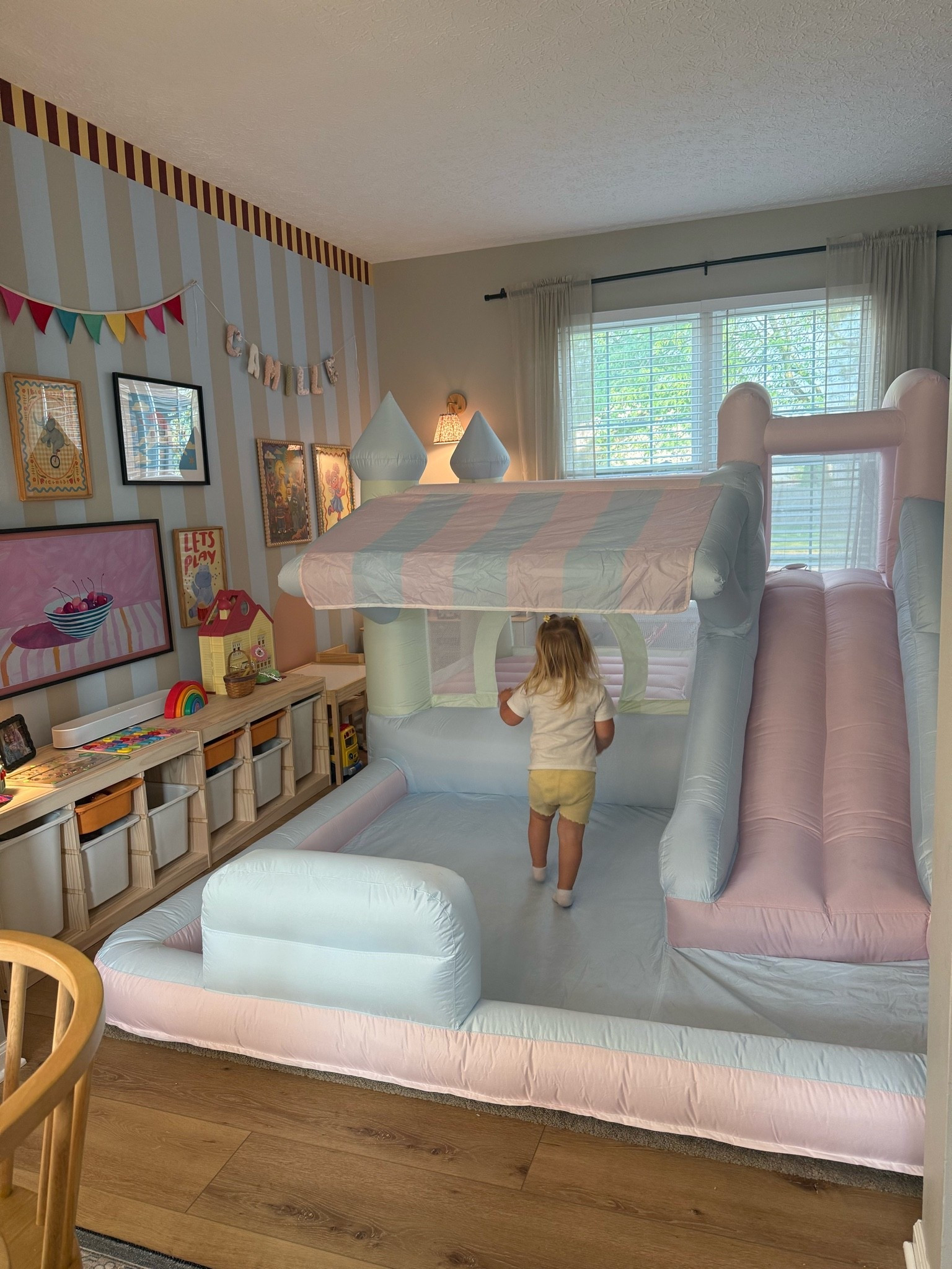 dreamy playroom 🩵🩷

A space made for big imaginations, messy play & approximately 847 toys 😂
linked some our current favorites. toddler girl
•bluey house on sale at target!
.
.
#bouncehouse #toddlermom #playroom #kidspace #toddlerroom #secondbirthday #giftguide #bike #puzzles #dollhouse

#LTKdayinmylife #LTKmomlife #LTKHome