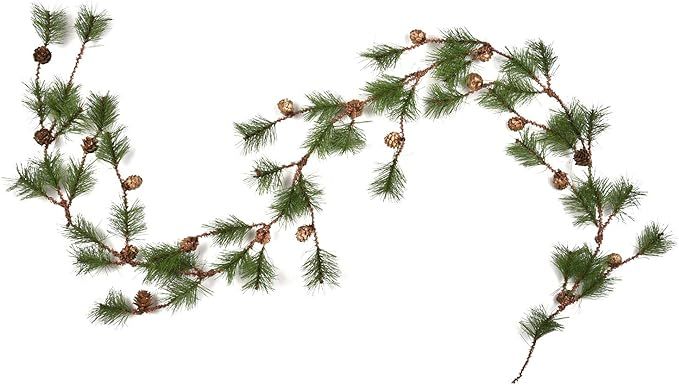 Sunm Boutique Pine Cone Garland, Christmas Decorative Pine Garland with Faux Greenery for Holiday... | Amazon (US)