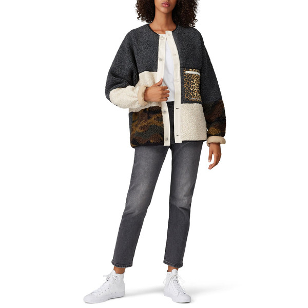 Sandy Liang Womp Fleece Jacket grey-multicolored-print | Rent the Runway